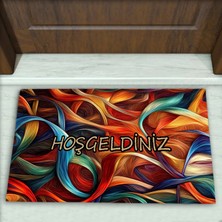 Colorix Carpet Modern Desenli Dekoratif Kapı Önü Paspası No: 2201