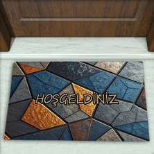 Colorix Carpet Taş Desenli Dekoratif Kapı Önü Paspası No: 2683