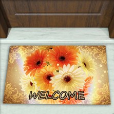 Colorix Carpet Çiçek Desenli Dekoratif Kapı Önü Paspası No: 2684