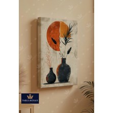 Tablo Royale Vazo Içerisinde Çiçek ve Kadın Silüeti Kanvas Tablo - Salon Tablo - Ofis Tablo