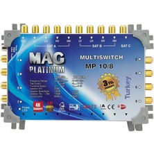 Mag Platinum Mp 10/8 Multiswitch - 10 Giriş 8 Çıkışlı Merkezi Uydu Santrali Hybrid 4K ve 3D Destekli