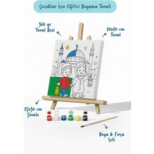 Tabdiko Ramazan Eğitici Boyama Seti Camii Önünde Fenerli Çocuklar (Şövaleli)