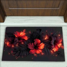 Colorix Carpet Çiçek Desenli Dekoratif Kapı Önü Paspası No: 2100