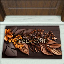 Colorix Carpet Çiçek Desenli Dekoratif Kapı Önü Paspası No: 2131