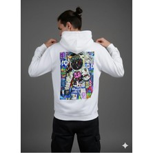 Lenithra Astronot Pop Art Sırt Baskılı Unisex Oversize Hoodie