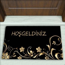 Colorix Carpet Çiçek Desenli Dekoratif Kapı Önü Paspası No: 2678