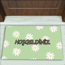 Colorix Carpet Papatya Desenli Dekoratif Kapı Önü Paspası No: 2246