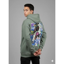 Lenithra Astronot Pop Art Sırt Baskılı Unisex Oversize Hoodie