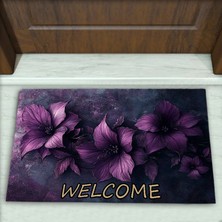 Colorix Carpet Çiçek Desenli Dekoratif Kapı Önü Paspası No: 2463