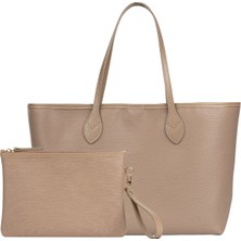 ByTooche Kadın Vizon Su Geçirmez Takım Omuz Çantası ve El Çantası