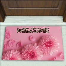 Colorix Carpet Çiçek Desenli Dekoratif Kapı Önü Paspası No: 2729