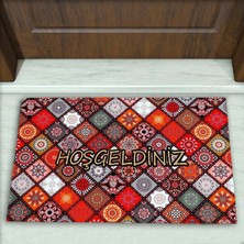 Colorix Carpet Geometrik Desenli Dekoratif Kapı Önü Paspası No: 2447