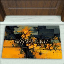 Colorix Carpet Çiçek Desenli Dekoratif Kapı Önü Paspası No: 2515