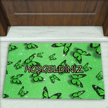 Colorix Carpet Kelebek Desenli Dekoratif Kapı Önü Paspası No: 2534