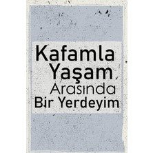 tp Retro Vintage 5 mm Ahşap Üzerine Kafamla Yaşam Temalı Poster Tablo 20X30 cm