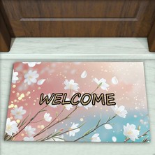 Colorix Carpet Çiçek Desenli Dekoratif Kapı Önü Paspası No: 2482