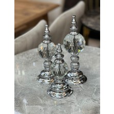 Maviessa 3'lü Set Gümüş Kristal Obje Dekorasyon