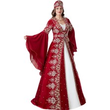 Ceyyiz 5 Parça Kadife Özel Dikim Bindallı Kına Elbisesi Kartanesi