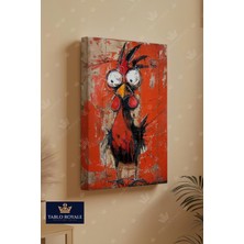 Tablo Royale Şaşkın Bakan Tavuk Dekor Kanvas Tablo - Salon Tablo - Ofis Tablo