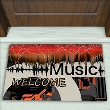 Colorix Carpet Müzik Desenli Dekoratif Kapı Önü Paspası No: 2197