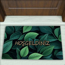 Colorix Carpet Yaprak Desenli Dekoratif Kapı Önü Paspası No: 2277