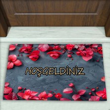 Colorix Carpet Çiçek Desenli Dekoratif Kapı Önü Paspası No: 2120