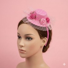 Ceyyiz Kına Gecesi Mini Şapkalı Nedime Tacı Fusya