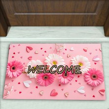 Colorix Carpet Çiçek Desenli Dekoratif Kapı Önü Paspası No: 2531