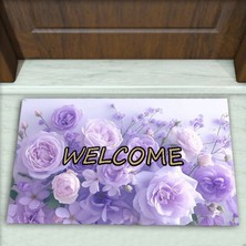 Colorix Carpet Gül Desenli Dekoratif Kapı Önü Paspası No: 2586