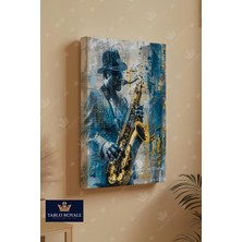 Tablo Royale Saksafon Çalan Adam Dekor Kanvas Tablo - Salon Tablo - Ofis Tablo