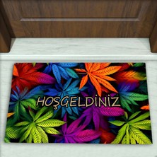 Colorix Carpet Yaprak Desenli Dekoratif Kapı Önü Paspası No: 2039