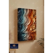 Tablo Royale Dalga Desenli Renkli Dekor Kanvas Tablo - Salon Tablo - Ofis Tablo