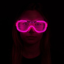 Colezium Pembe LED Işıklı Parti Gözlüğü - Neon Glow Şerit Gözlük 3 Modlu