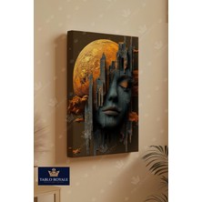 Tablo Royale Zamanın Yüzü Gözleri Kapalı Kadın Ay Dekorkanvas Tablo - Salon Tablo - Ofis Tablo