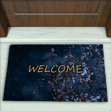 Colorix Carpet Çiçek Desenli Dekoratif Kapı Önü Paspası No: 2244