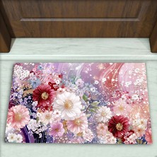 Colorix Carpet Çiçek Desenli Dekoratif Kapı Önü Paspası No: 2728