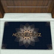 Colorix Carpet Çiçek Desenli Dekoratif Kapı Önü Paspası No: 2088