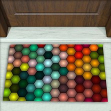 Colorix Carpet Geometrik Desenli Dekoratif Kapı Önü Paspası No: 2479