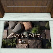 Colorix Carpet Taş Desenli Dekoratif Kapı Önü Paspası No: 2782