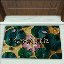 Colorix Carpet Çiçek Desenli Dekoratif Kapı Önü Paspası No: 2072