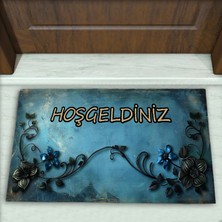 Colorix Carpet Yaprak Desenli Dekoratif Kapı Önü Paspası No: 2778