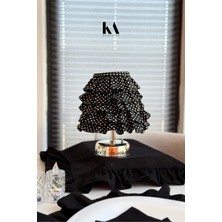 Kai Atelier Dottie Keten Fırfırlı Kablosuz Masa Lambası / Krom Ayak