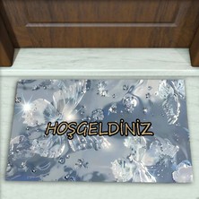 Colorix Carpet Kelebek Desenli Dekoratif Kapı Önü Paspası No: 2034