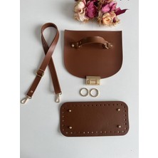 ZG Hobi Aksesuar Örgü Çantalar Için Suni Deriden Kapak ,taban ve Askı Seti Taba Renk