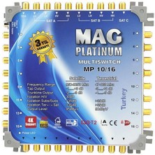 Mag Platinum Mp 10/16 Multiswitch - 10 Giriş 16 Çıkışlı Merkezi Uydu Santrali Hybrid 4K ve 3D Destekli