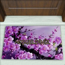 Colorix Carpet Çiçek Desenli Dekoratif Kapı Önü Paspası No: 2206