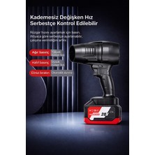 Eser Ticarett Şarjlı Hava Üfleme Makinesi 20V Kablosuz Blower Kademesiz Hız Ayarlı Yüksek Güçlü Toz Temizleme Makinesi