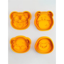 Liya3D Sevimli Hayvan Figürlü Kurabiye Kalıbı Seti (4’lü)