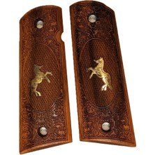 Göktürk Colt 1911 ve Tisaş 1911 Logolu Ahşap Kabze