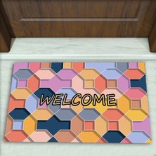 Colorix Carpet Geometrik Desenli Dekoratif Kapı Önü Paspası No: 2444